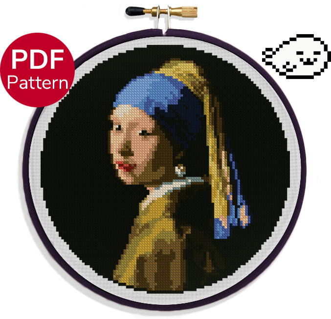 Girl With a Pearl Earring - Cross Stitch Pattern - Johannes Vermeer