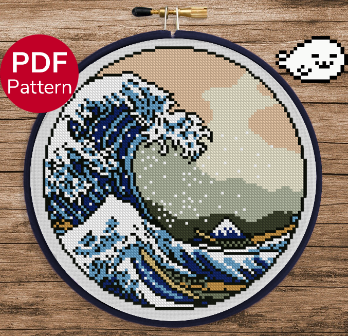 The Great Wave off Kanagawa - Cross Stitch Pattern