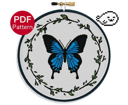 Blue Mountain Butterfly - Cross Stitch Pattern