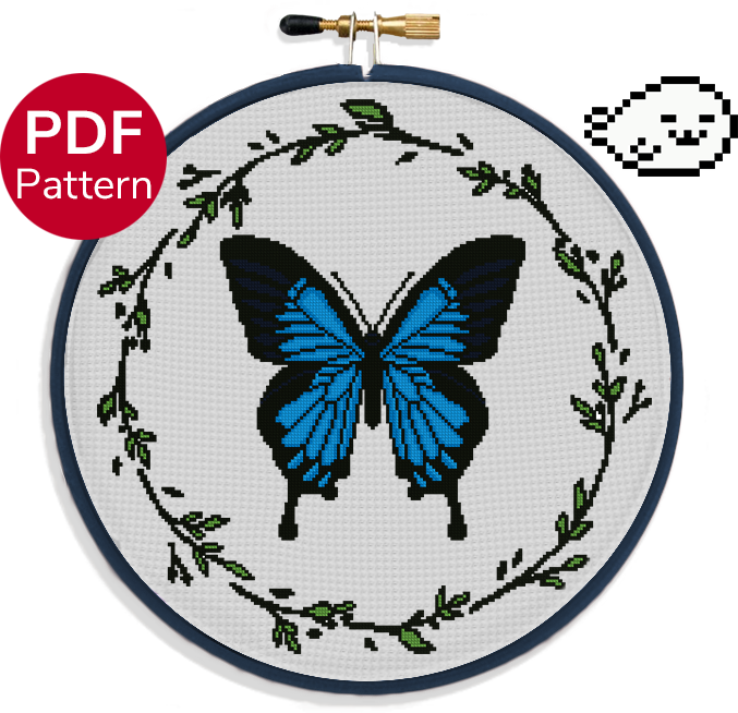Blue Mountain Butterfly - Cross Stitch Pattern