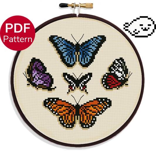 Five butterflies - Cross Stitch Pattern
