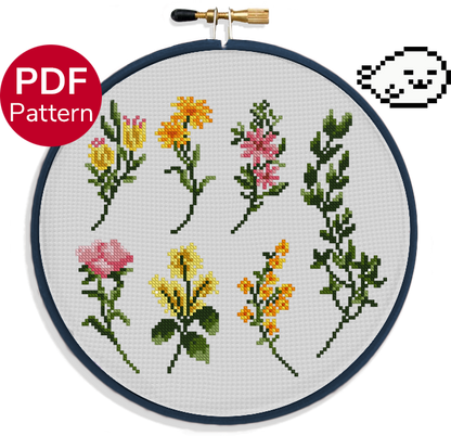 Flower Sampler - Cross Stitch Pattern