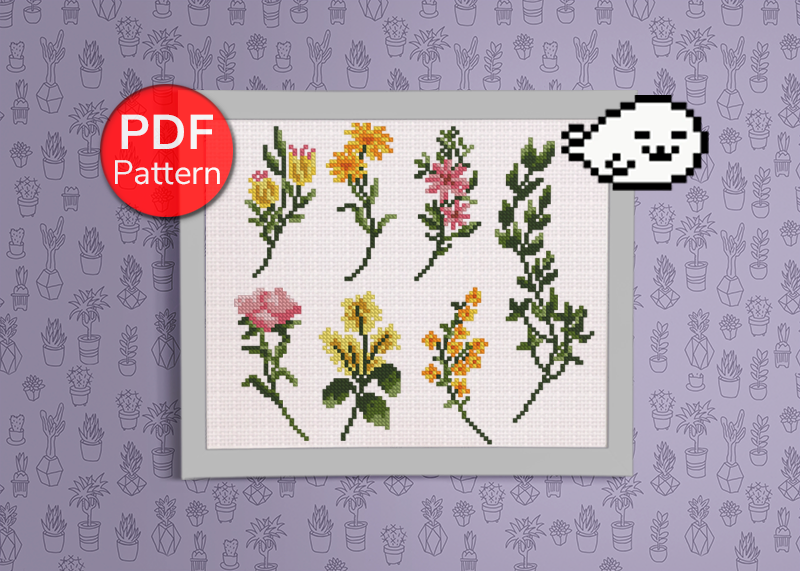 Flower Sampler - Cross Stitch Pattern