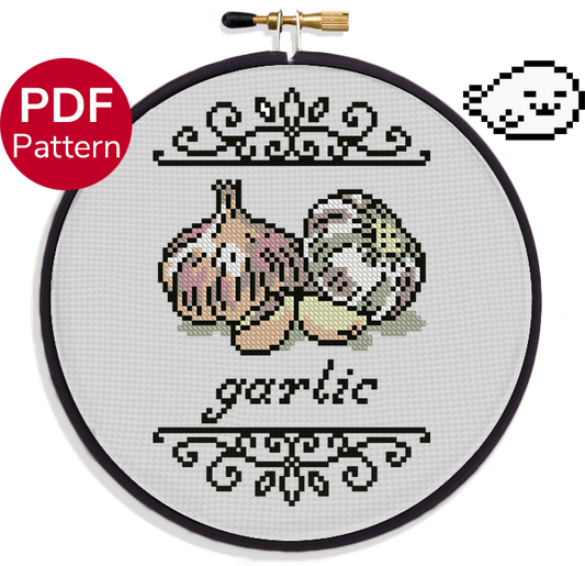 Garlic - Vintage Cross Stitch Pattern