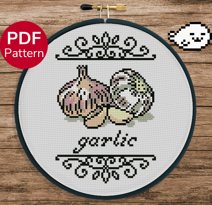 Garlic - Vintage Cross Stitch Pattern