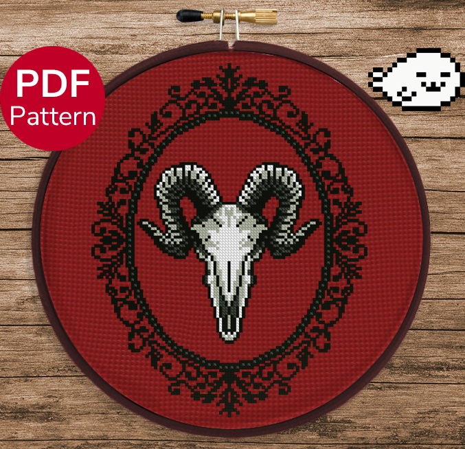 Goat Skull - Cross Stitch Pattern