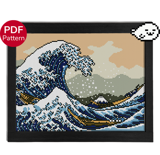 The Great Wave off Kanagawa - Full Sized - Cross Stitch Pattern