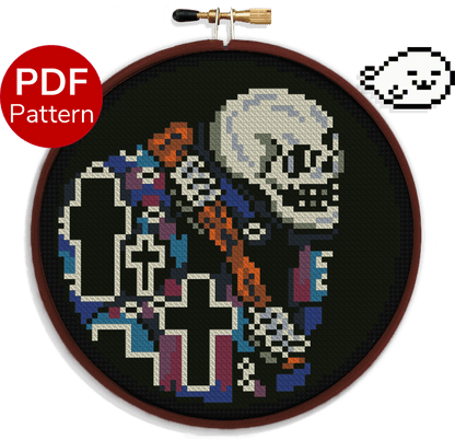 Death and Life - Death Side - Klimt - Cross Stitch Pattern
