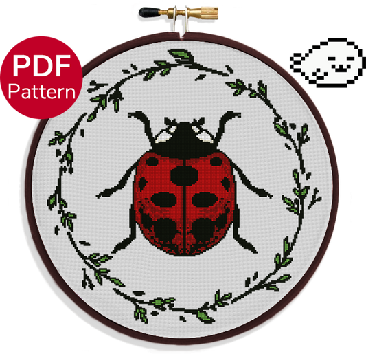 Ladybug - Cross Stitch Pattern - Vintage