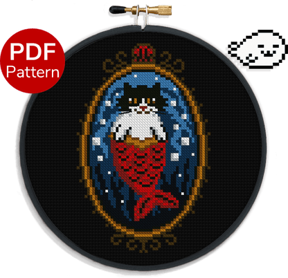 Mermaid Cat - Cross Stitch Pattern