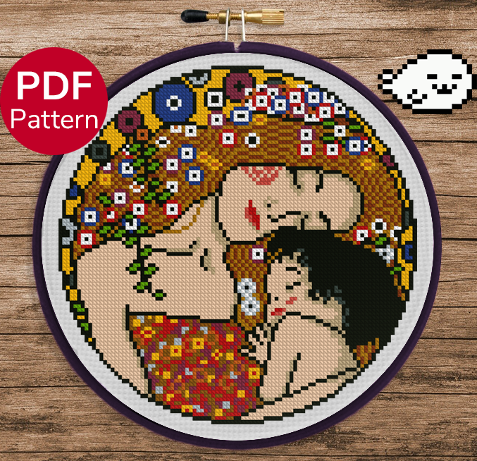 Mother and Child - Klimt - Cross Stitch Pattern