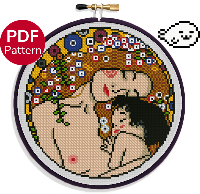Mother and Child - Klimt - Uncensored - Cross Stitch Pattern