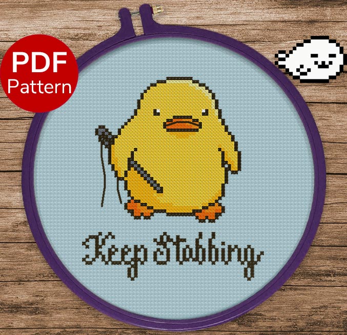 Needle Duck - Cross Stitch Pattern - Keep Stabbing