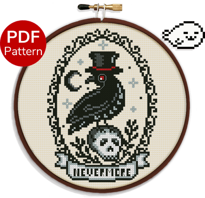 The Raven - Nevermore - Cross Stitch Pattern