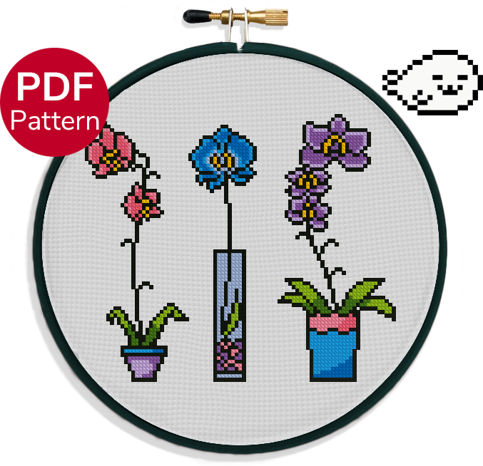 Orchid Vases - Cross Stitch Pattern