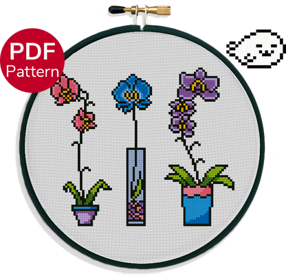 Orchid Vases - Cross Stitch Pattern