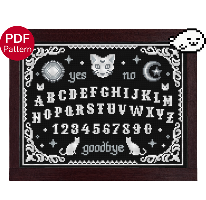 Cat Ouija Board - Cross Stitch Pattern