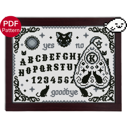 Cat Ouija Board and Planchette Pack - Cross Stitch Pattern