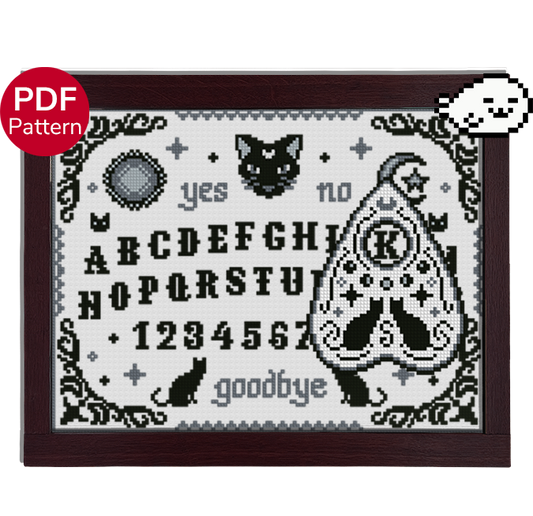 Cat Ouija Board and Planchette Pack - Cross Stitch Pattern