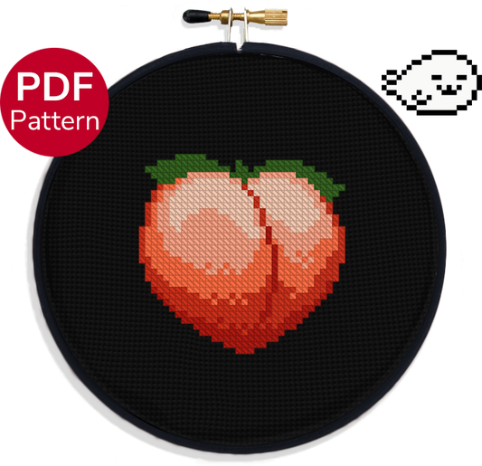 Peach Emoji - Cross Stitch Pattern