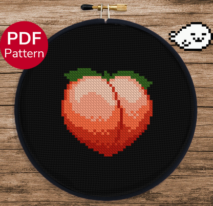 Peach Emoji - Cross Stitch Pattern