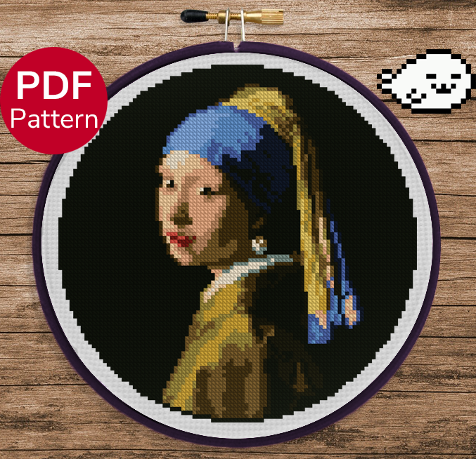 Girl With a Pearl Earring - Cross Stitch Pattern - Johannes Vermeer