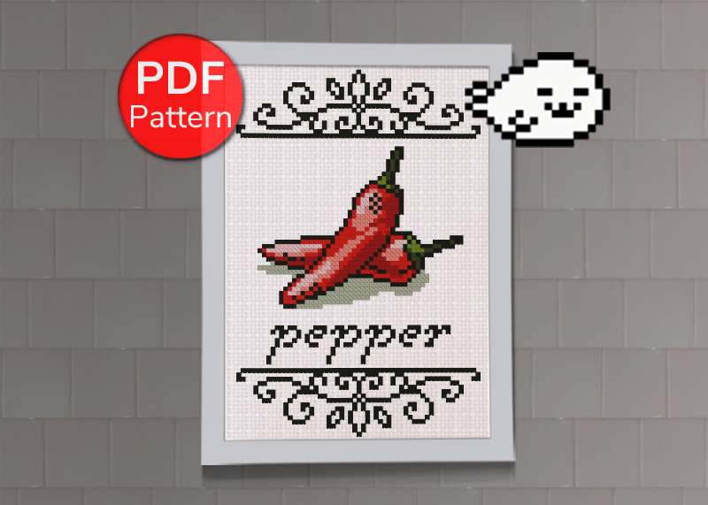 Chilli Pepper - Vintage Cross Stitch Pattern