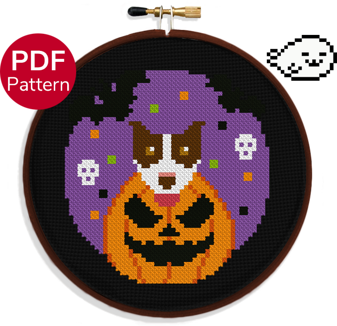 Halloween Pit Bull - Cross Stitch Pattern