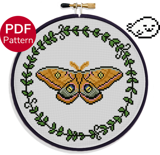 Polyphemus Moth - Cross Stitch Pattern