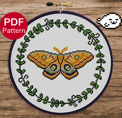 Polyphemus Moth - Cross Stitch Pattern