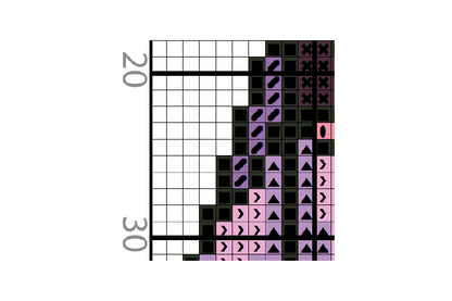 Purple Crystal - Cross Stitch Pattern - Tourmaline - Quartz - Gem