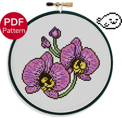Purple Orchids - Cross Stitch Pattern