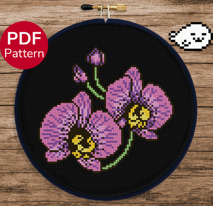 Purple Orchids - Cross Stitch Pattern