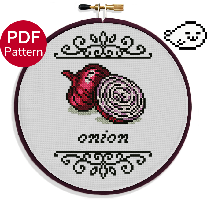 Red Onion - Vintage Cross Stitch Pattern