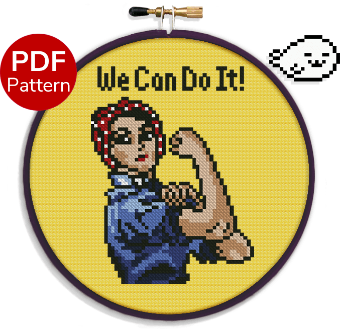 We Can Do It - Rosie the Riveter - Cross Stitch Pattern