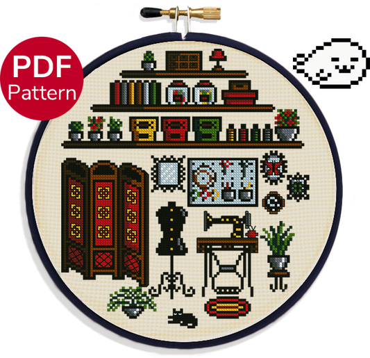 Sewing Room - Craft Room - Cross Stitch Pattern