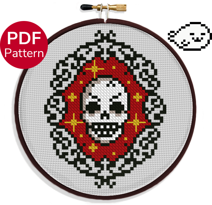 Gothic Skull Ornament - Cross Stitch Pattern