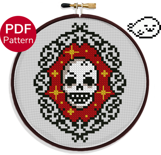 Gothic Skull Ornament - Cross Stitch Pattern