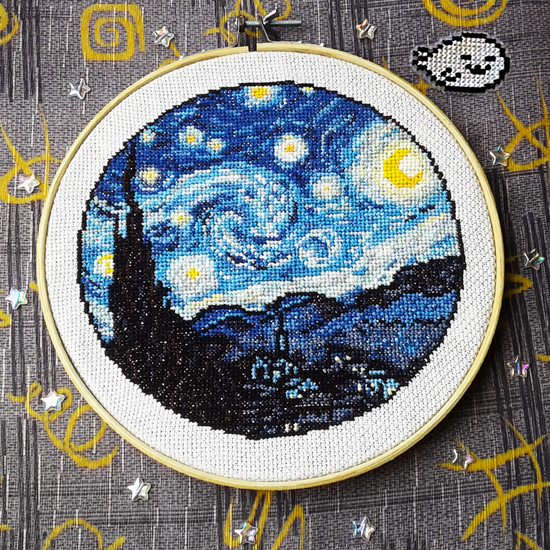 Starry Night - Van Gogh - Cross Stitch Pattern – Harp Seal Crafts