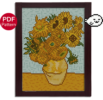 Sunflowers - Van Gogh - Cross Stitch Pattern