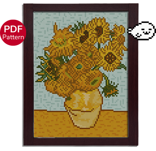 Sunflowers - Van Gogh - Cross Stitch Pattern