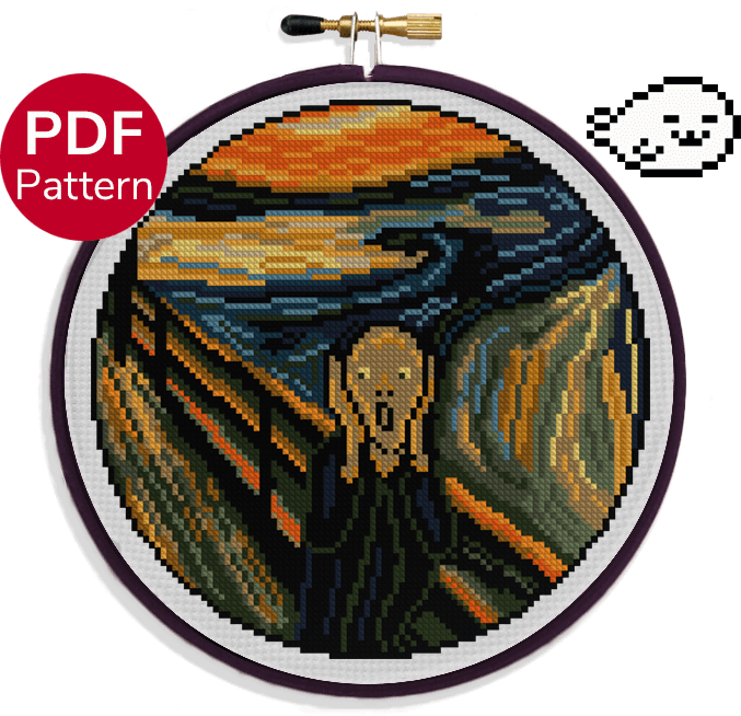 The scream cross stitch pattern