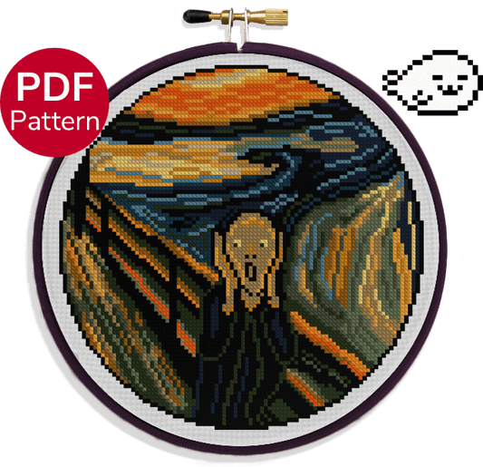 The scream cross stitch pattern