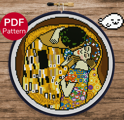 The Kiss - Klimt - Cross Stitch Pattern