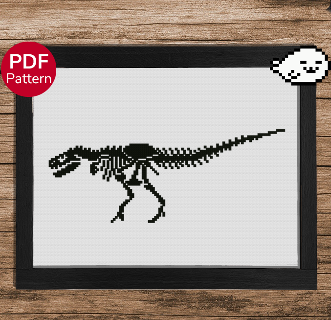 T-Rex  - Dinosaur Skeleton - Cross Stitch Pattern