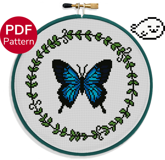 Small Ulysses Butterfly - Cross Stitch Pattern
