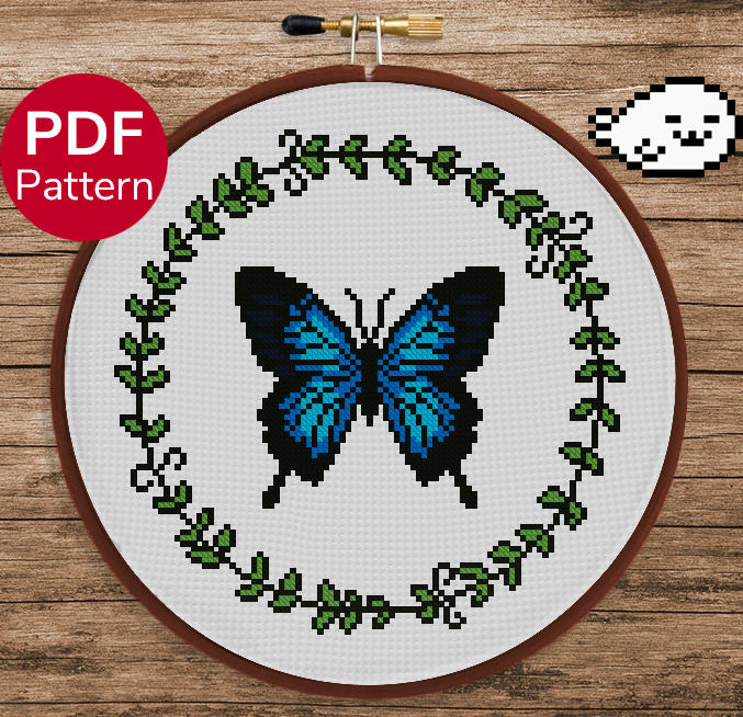 Small Ulysses Butterfly - Cross Stitch Pattern