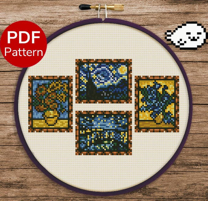 Van Gogh Mini Masterpieces - Cross Stitch Pattern