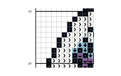 Great Vaporwave off Kanagawa - Easier version - Small - Cross Stitch Pattern