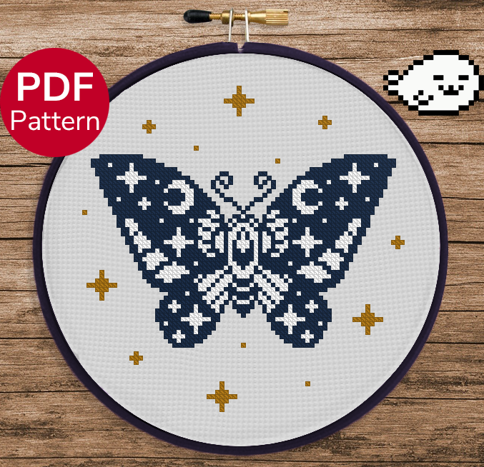 Witchy Butterfly - Open Wings - Cross Stitch Pattern
